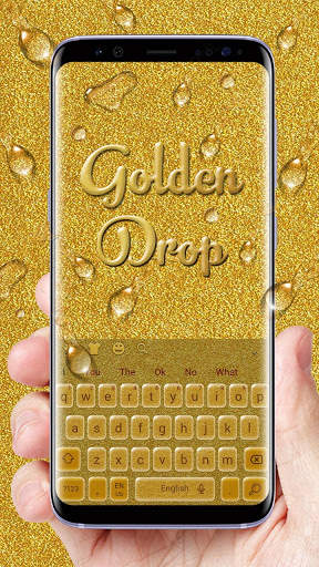 Beautiful Golden Drop Keyboard Theme screenshot 1