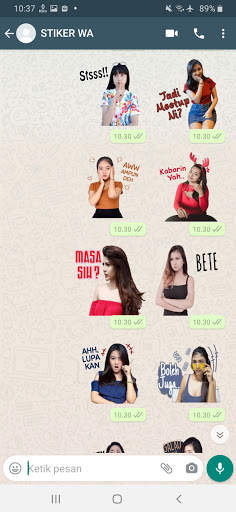 Stiker WA Model Cewek Cantik Indo WAStickerApps screenshot 2