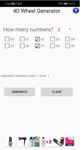 4D ToTo Lotto Wheel Generator screenshot 2