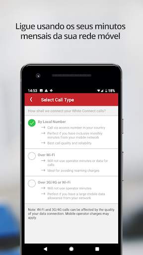 White Calling App de chamadas e cartão de chamadas screenshot 5