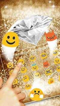 Gold Shining Diamond Keyboard Theme screenshot 4