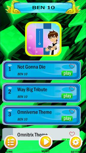 Ben 10 Piano Tap Tiles screenshot 1