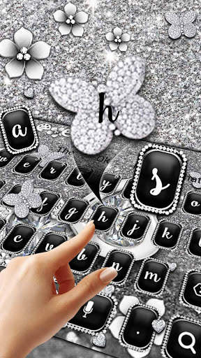 Silver Glitter Heart Keyboard screenshot 2