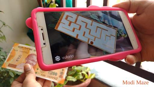 Modi maze - Play 3D Modi maze game on 200 ka note screenshot 1