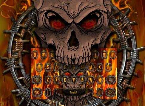 Fire Skull Keyboard Theme screenshot 3