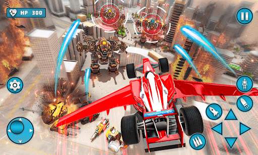 Flying Formula Car Robot Transform: Shooting Games screenshot 1