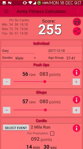 Army Fitness Calculator (ACFT/APFT) screenshot 8