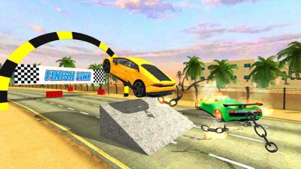 Impossible Chained Cars: Crazy Break Chain Rivals screenshot 2