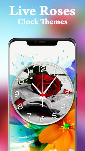 Rose Live Clock Wallpaper - Flower Clock on Screen screenshot 1
