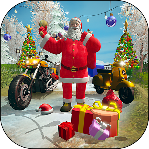 Santa Christmas Gift Delivery: Offroad Bike Riding icon
