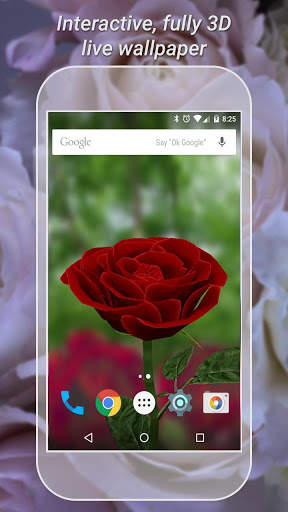 3D Rose Live Wallpaper Lite 1 تصوير الشاشة