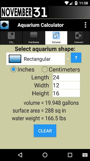 Aquarium Calculator screenshot 1