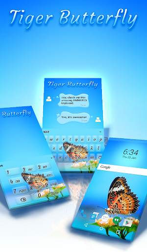 Tiger Butterfly Keyboard   Live Wallpaper screenshot 1