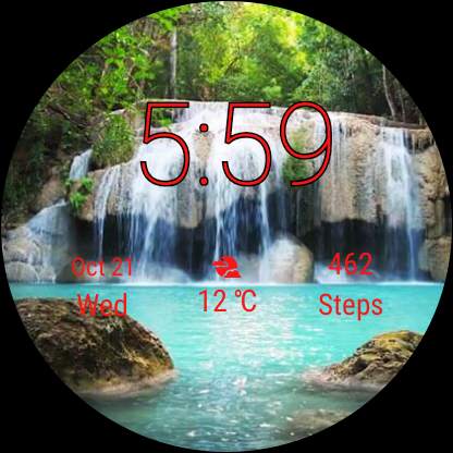 Waterfall Wallpaper Smartwatch Wear OS Watch Faces screenshot 13
