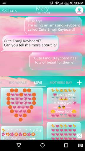Pink Cloud Emoji Keyboard Skin स्क्रीनशॉट 4