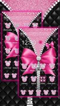 Pink Mouse Bowknot Diamond Theme screenshot 3