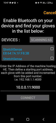 StretchSense WiFi Bridge screenshot 3