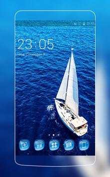Sailboat at Sea: Blue Sailing Theme Background HD screenshot 1