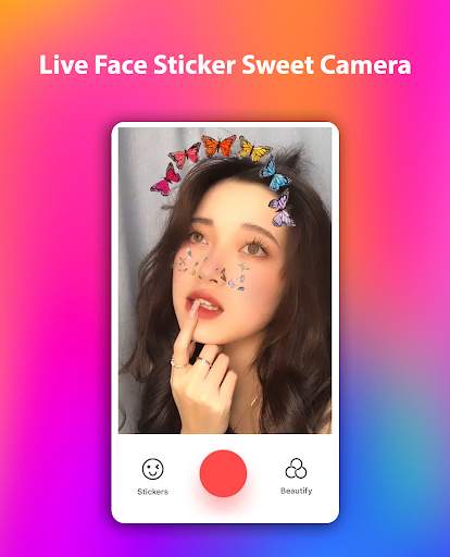 Live Face Sticker Sweet Camera Offline screenshot 2