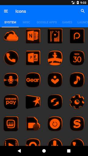 Flat Black and Orange IconPack screenshot 6