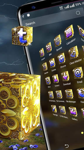 Golden Cube Launcher Theme screenshot 3