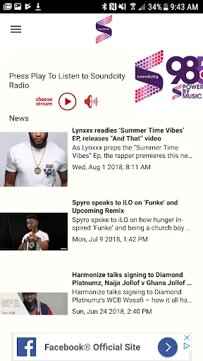 Soundcity TV and Radio App screenshot 1