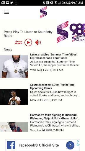 Soundcity TV and Radio App screenshot 1
