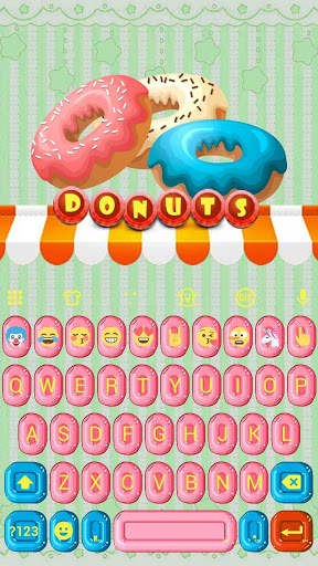Donuts Sweet Emoji Keyboard Theme screenshot 1