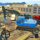 Crane Excavator Building Road - Construction Sim icon