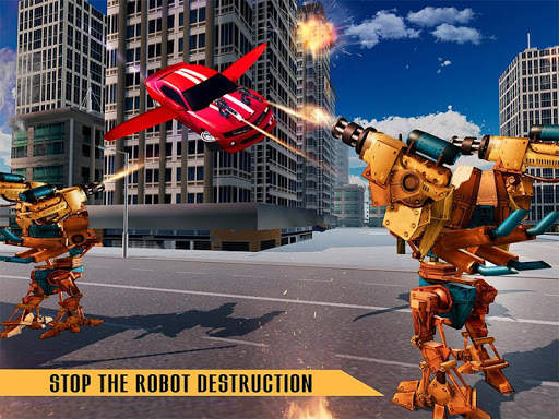 Flying Robot Car Games - Robot Shooting Games 2021 screenshot 12