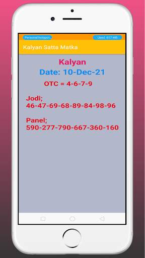 Kalyan satta matka otc chart screenshot 2