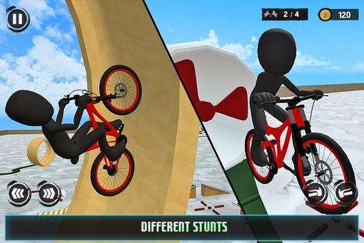Uphill Stickman BMX Bicycle Stunts screenshot 15