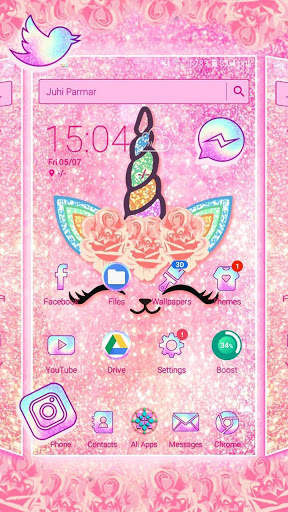 Flower Unicorn Cat Launcher Theme Live Wallpapers screenshot 1