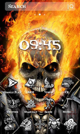 Yellow Fire Skull Theme screenshot 6