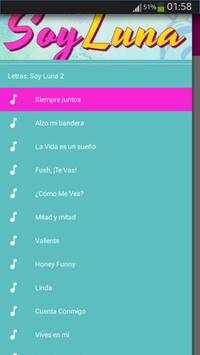 Letras de Soy Luna 2 screenshot 1