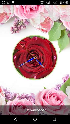 Rose Clock Live Wallpaper screenshot 1