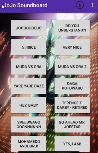 JJBA JoJo Bizarre Adventure Soundboard screenshot 2