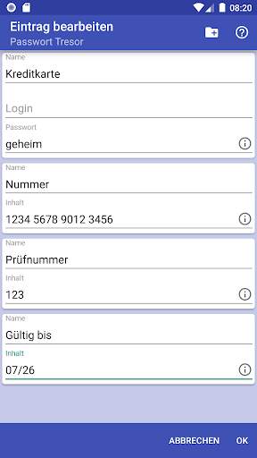 Passwort Tresor screenshot 2