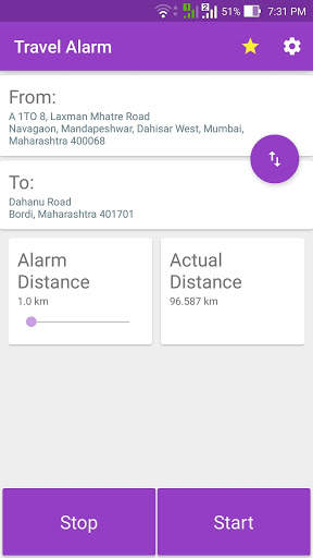 Travel Alarm screenshot 1