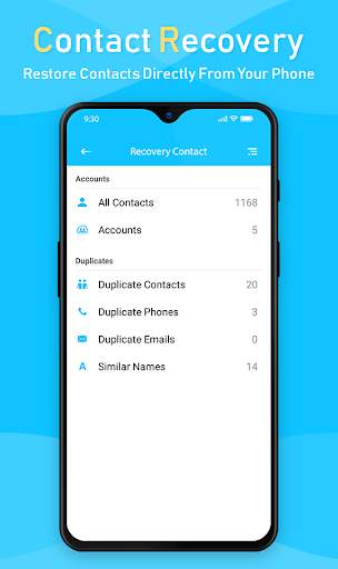 Contact Recover - Contact Backup & Restore 1 تصوير الشاشة