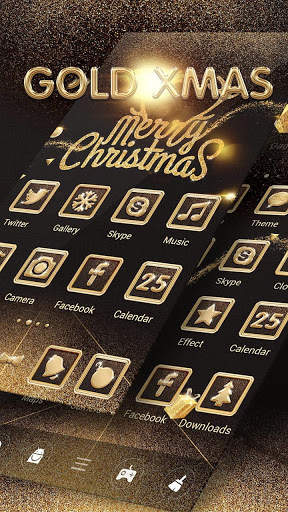 Gold Xmas Go Launcher Theme screenshot 5