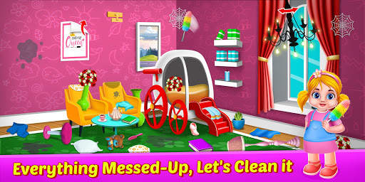 Baby Doll House Clean - Princess Home Cleanup Game screenshot 1