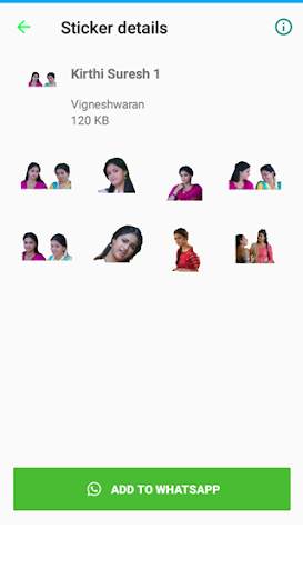 Kirthi Suresh What's Up Stickers App screenshot 3