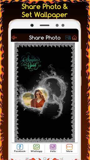 Fire Text Photo Frame - Smoke Text Photo Frame स्क्रीनशॉट 8