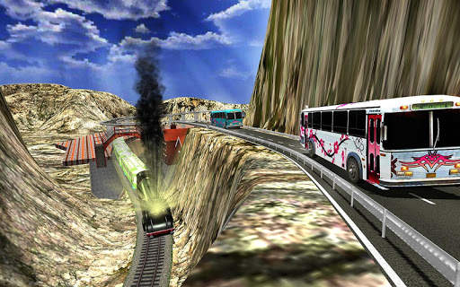 Mercedes Bus vs Train Racing : Bullet train Race screenshot 4