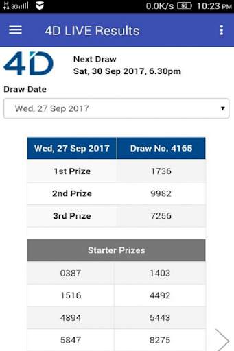 Live Draw 4D Results Reference screenshot 2