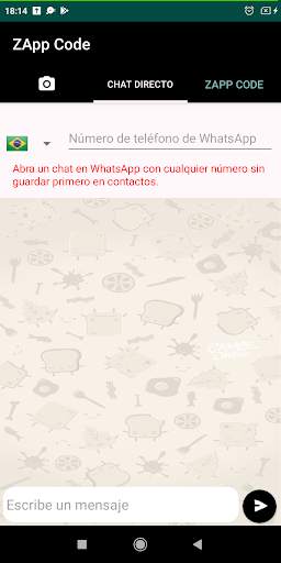 ZAppCode clic para chatear en directo en WhatsApp screenshot 1