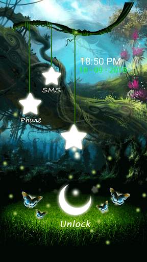 Fireflies Stars Lock Screen screenshot 23