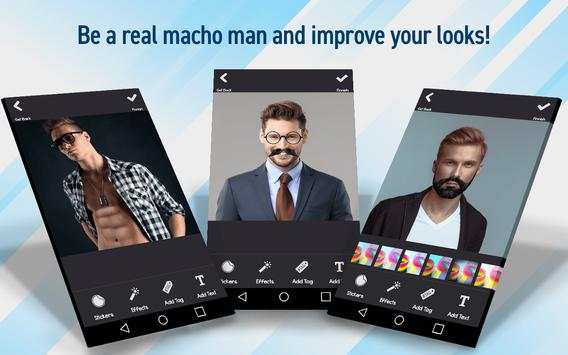 Macho Man Makeover App - Hairstyle Photo Editor screenshot 1