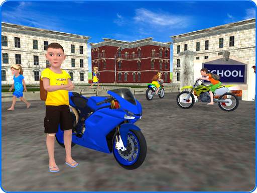 Kids School Highway Traffic Bike Racing screenshot 10